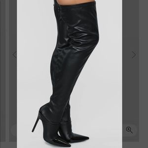 Thigh high leather boots